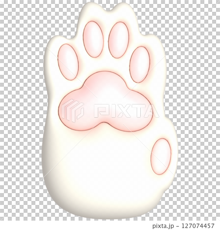 Cute cat paw pink paw 3d illustration material plump 127074457