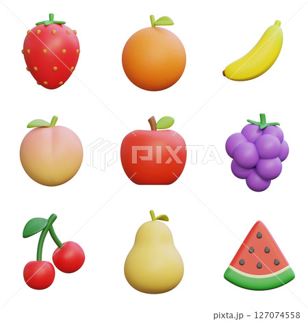 fruit 3D graphic Icon Set 127074558