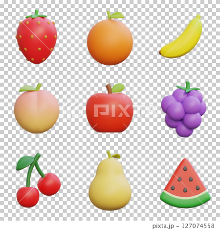 fruit 3D graphic Icon Set 127074558