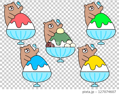 くまとかき氷のセット 127074607