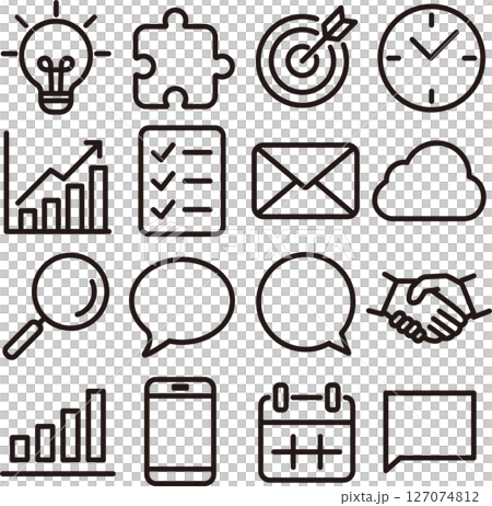 商務圖示象形圖資訊線裝飾插圖素材集 127074812
