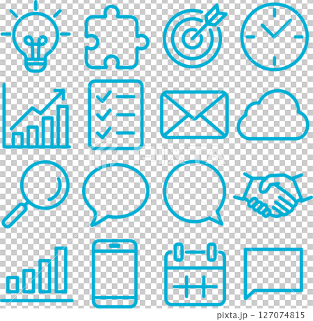 Business icon pictogram infographic line decoration illustration material set Business icon pictogram infographic line decoration illustration material set 127074815