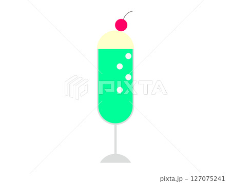 メロンクリームソーダのアイコンのイラスト メロンクリームソーダのアイコンのイラスト 127075241