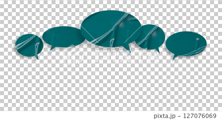 Green speech bubble crumpled paper isolated on transparent background 127076069
