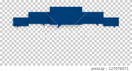 Blue speech bubble crumpled paper isolated on transparent background Blue speech bubble crumpled paper isolated on transparent background 127076071