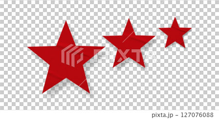 Crumpled red star pattern stickers, separated...のイラスト素材 [127076088] - PIXTA