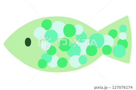 かわいい緑の水玉模様の魚 127076174