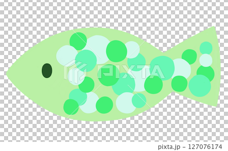 かわいい緑の水玉模様の魚 127076174