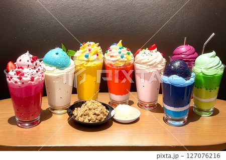 スイーツショップのディスプレイ素材 127076216