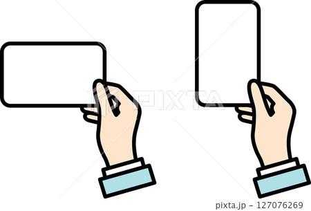 カードを持つ手のイラストアイコンカラー 127076269