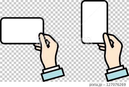 カードを持つ手のイラストアイコンカラー 127076269