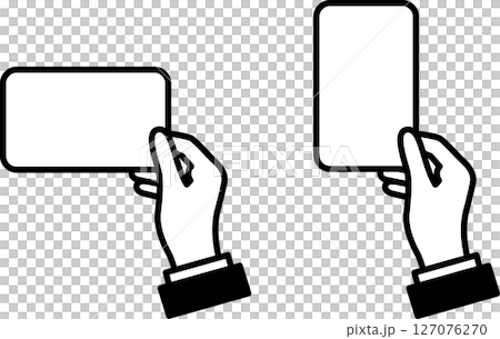 一手拿著一張卡片的插圖圖標 127076270