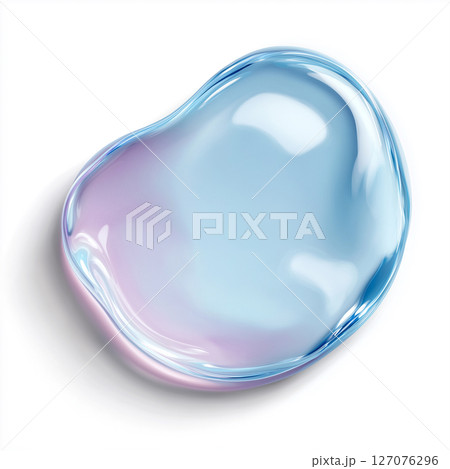 切り抜かれた楕円形のジェルテクスチャ – スキンケア・美容素材・白背景 切り抜かれた楕円形のジェルテクスチャ – スキンケア・美容素材・白背景 127076296
