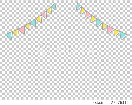 ゆるくて可愛い手描きのガーランド ゆるくて可愛い手描きのガーランド 127076310