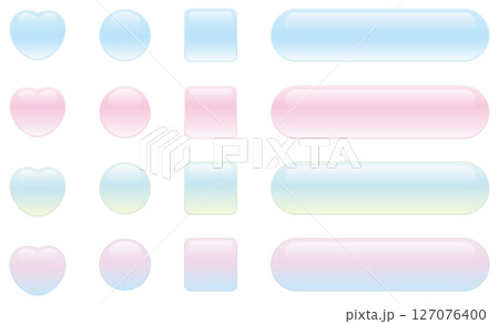 透明感のあるかわいいボタンのイラストセット 127076400