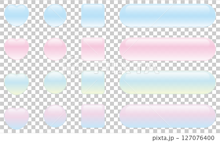透明感のあるかわいいボタンのイラストセット 127076400