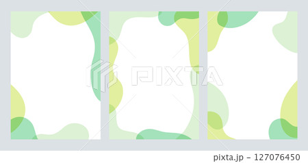 グリーン系流体シェイプのフレーム 127076450