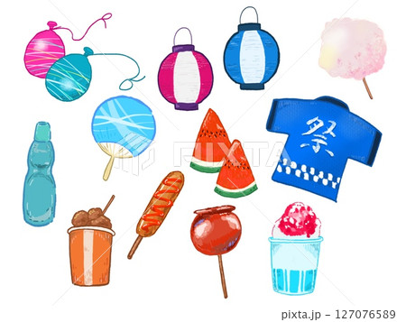 夏祭りイラストセット 127076589
