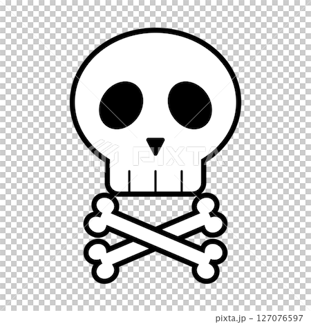 Simple skull mark with bones 127076597