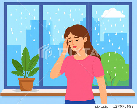 雨 低気圧 頭痛 体調不良 気象病 低気圧頭痛 雨 低気圧 頭痛 体調不良 気象病 低気圧頭痛 127076688