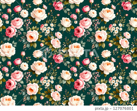 レトロなバラの花の背景 127076801