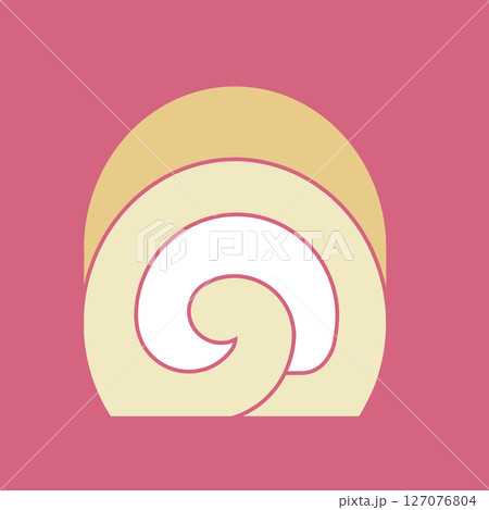 ロールケーキのイラスト　アイコン 127076804