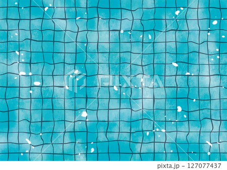 タイルのプールゆらぎ水面水彩 127077437