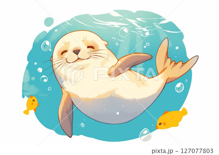 海で泳ぐあざらし 海で泳ぐあざらし 127077803