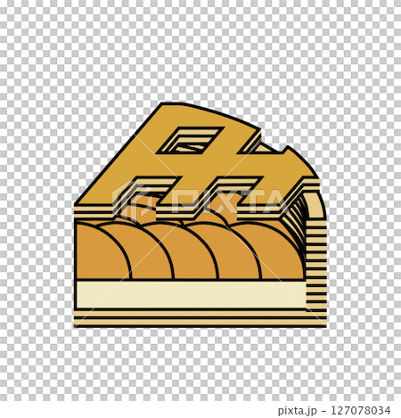 ーアップルパイのイラスト　アイコン 127078034