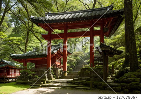 山奥の静かな神社 山奥の静かな神社 127078067