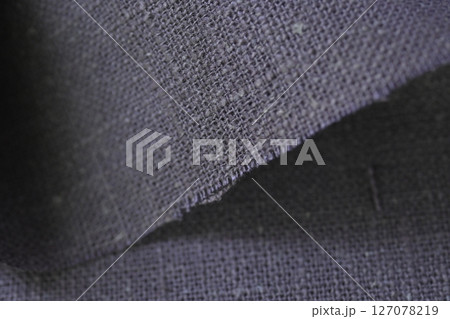 dark beige hemp viscose natural fabric cloth color; sackcloth rough texture of textile fashion dark beige hemp viscose natural fabric cloth color; sackcloth rough texture of textile fashion 127078219