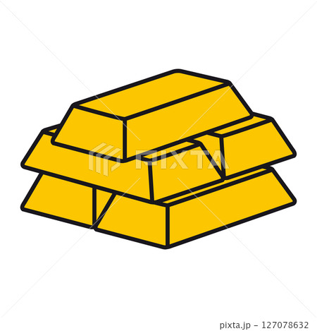 Stack of Gold bar, ingot icon 127078632