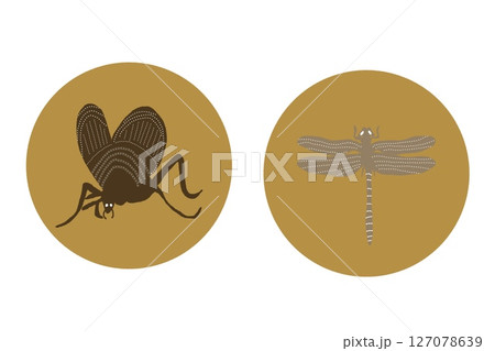 トンボと秋の虫　Autumn INsect Icons 127078639