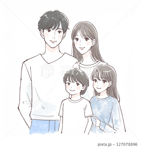 親子・家族・カップルのイラスト素材 127078896