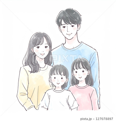 親子・家族・カップルのイラスト素材 127078897