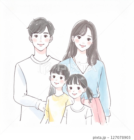 親子・家族・カップルのイラスト素材 127078903