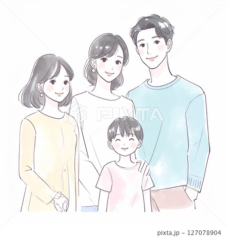 親子・家族・カップルのイラスト素材 親子・家族・カップルのイラスト素材 127078904