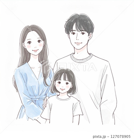親子・家族・カップルのイラスト素材 127078905