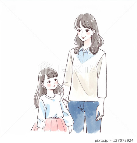 親子・家族・カップルのイラスト素材 127078924
