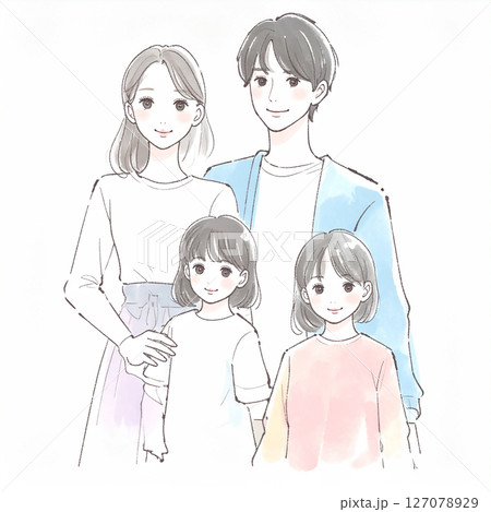 親子・家族・カップルのイラスト素材 127078929