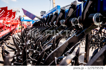 Modern agricultural machinery and equipment. Industrial details. 127079576