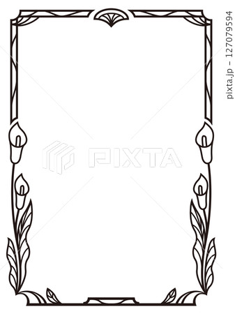 レトロ・アールデコ調フレーム12（黒） 127079594