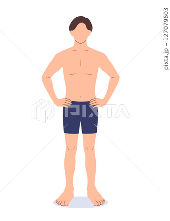 身体を鍛えた男性の主線なしイラスト素材 身体を鍛えた男性の主線なしイラスト素材 127079603