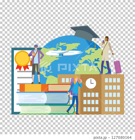 海外留学のイメージイラスト 海外留学のイメージイラスト 127080164