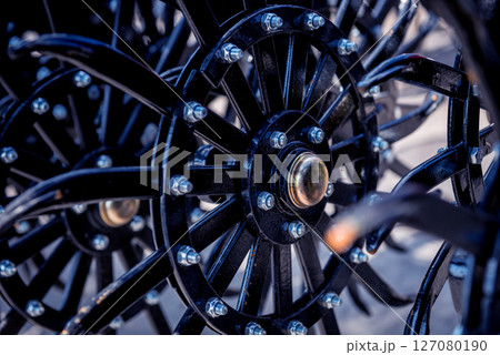Modern agricultural machinery and equipment. Industrial details. 127080190