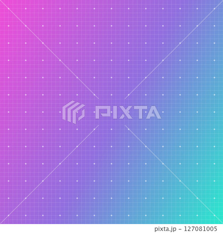 鮮やかなネオン色 ピンク・紫・水色のグラデーション 正方形のベクター背景素材 127081005