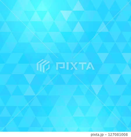 キラキラ輝く 冷たいイメージの水色ポリゴングラデーション アブストラクトな正方形の背景素材 127081008