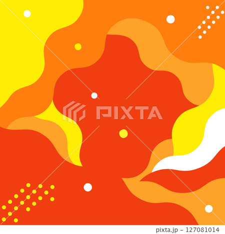 夏をイメージしたアブストラクトな背景 暑さとエネルギーが弾けるベクターイラスト素材 127081014