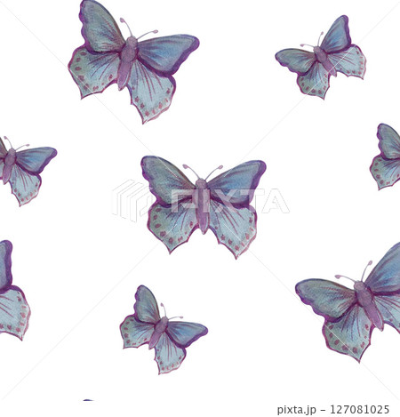 butterfly pattern watercolor 127081025