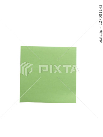 Green sticky note paper isolated on white background 127081143